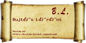 Bujtás Lóránt névjegykártya