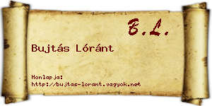 Bujtás Lóránt névjegykártya